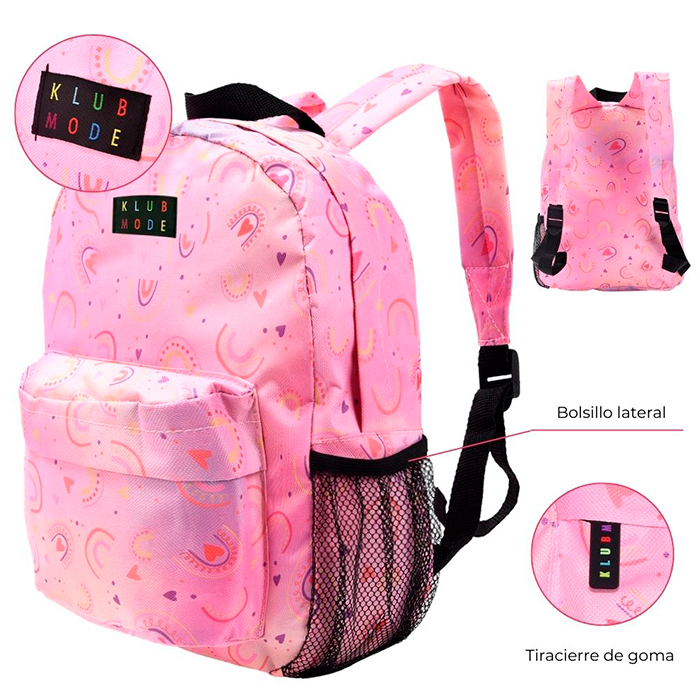 [39730] MOCHILA ESTAMPADA RAINBOW C/DOS CIERRES 17" 42X15X30CM