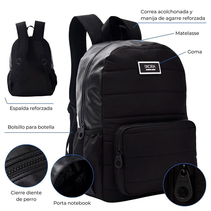 [39737] MOCHILA 17" ULTRA MATELASSE PORTANOTEBOOK 30X42.5X15CM 