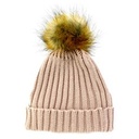 [11595] GORRO DE LANA LISO CON POMPON