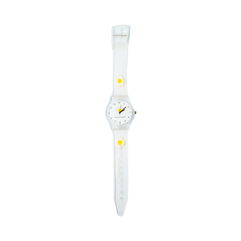 RELOJ MALLA SILICONA TRANSPARENTE C/ FLORES