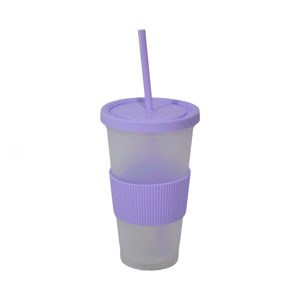 VASO ECO SORBETE TRASLUCIDO C/ FAJA PASTEL