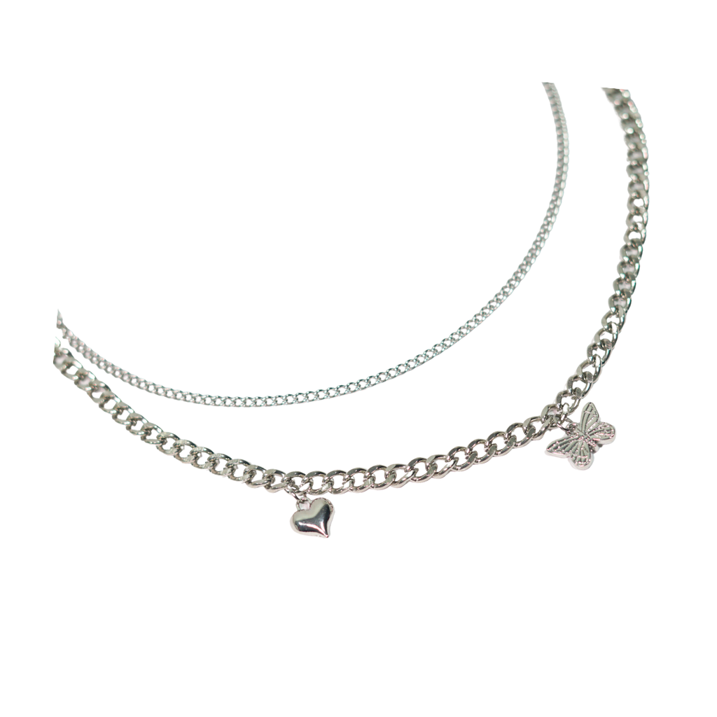 COLLAR EN PLATEADO CON DIJES