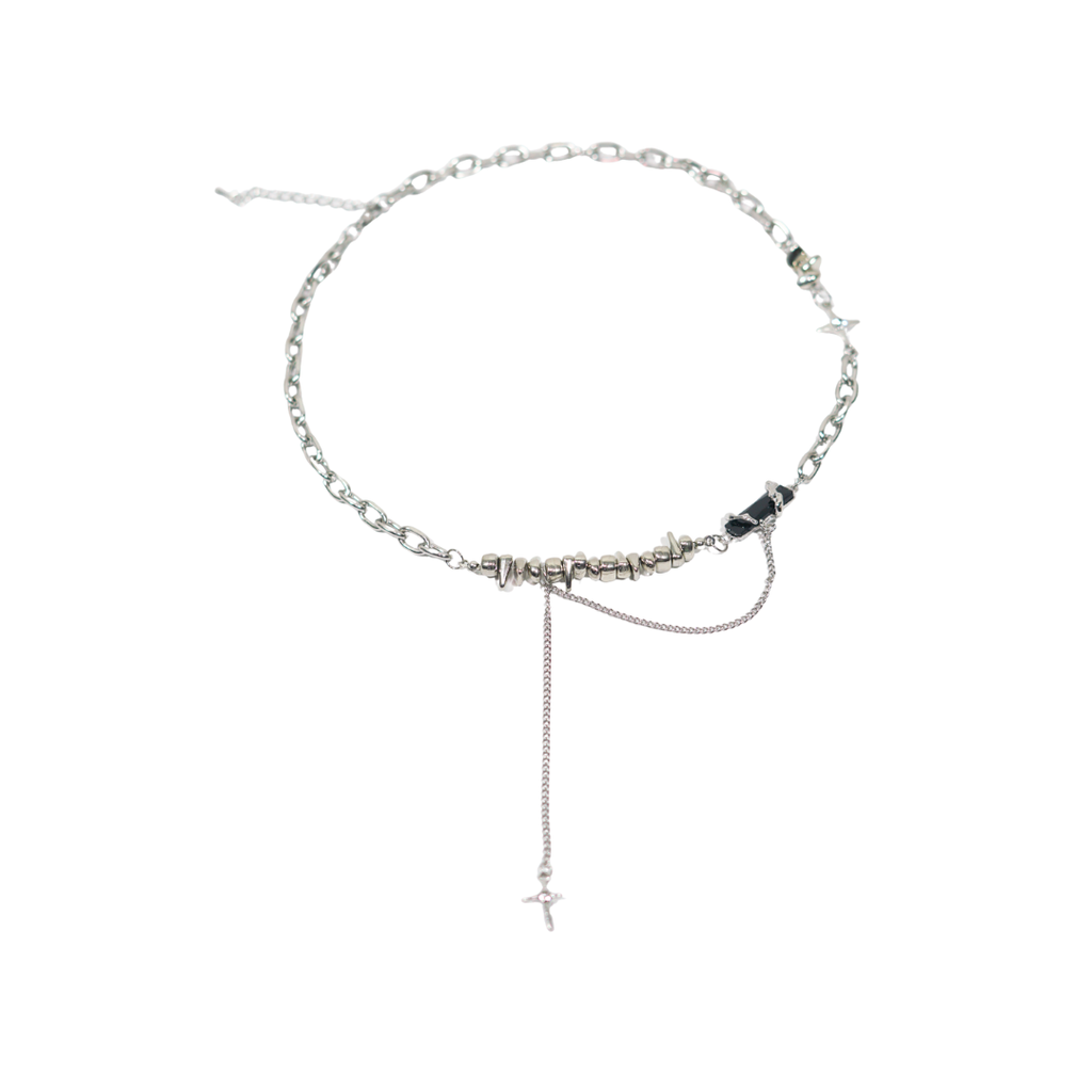 COLLAR ACERO CON DIJE Y PIEDRA