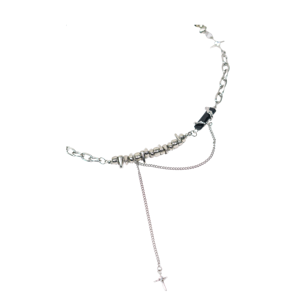 COLLAR ACERO CON DIJE Y PIEDRA