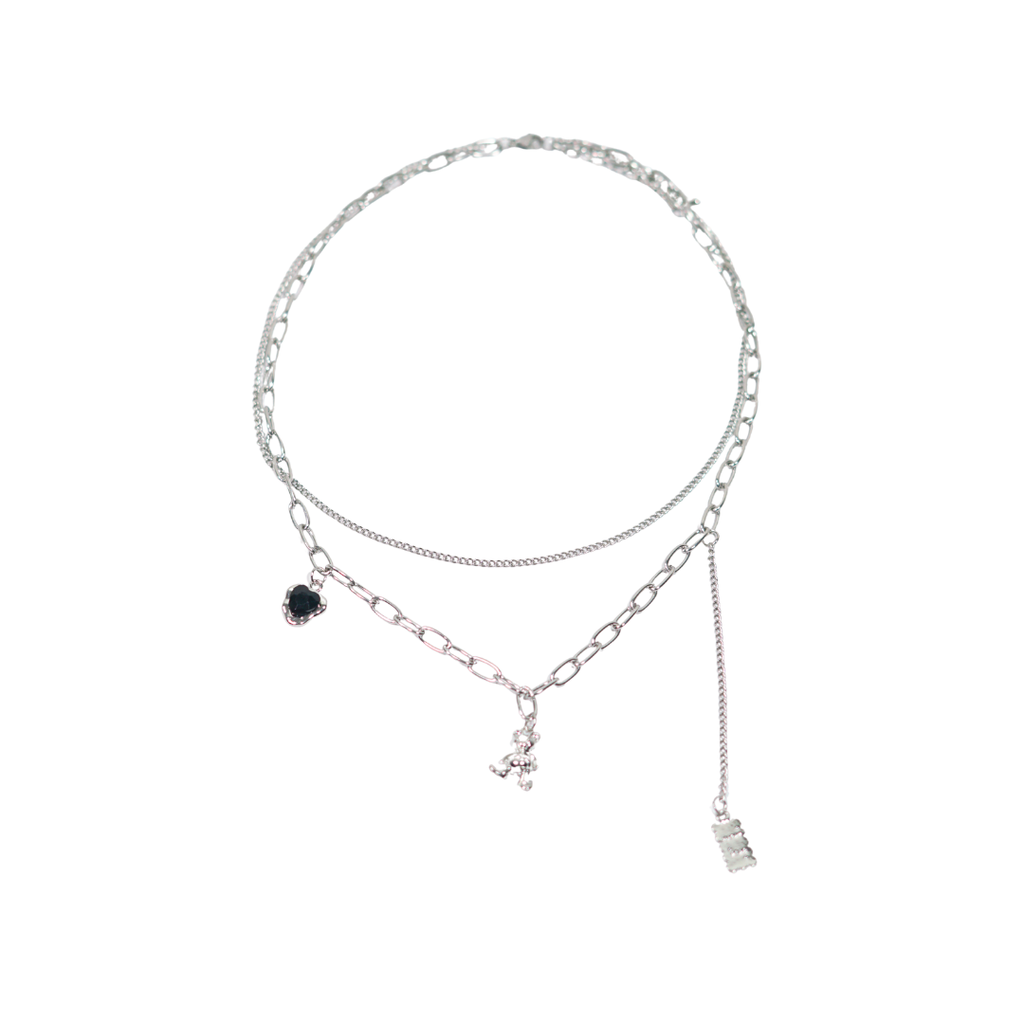 COLLAR ACERO CON DIJE Y PIEDRA