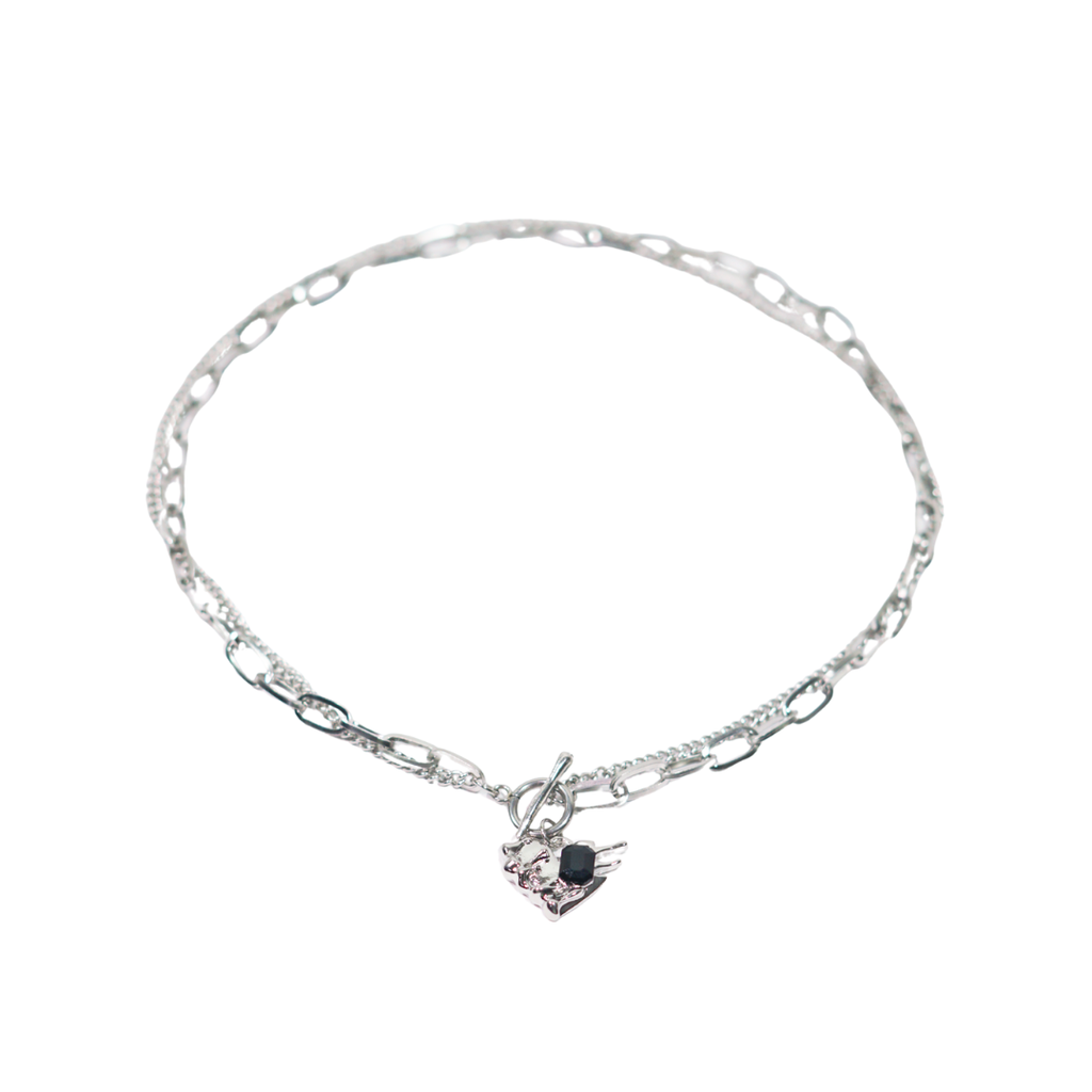 COLLAR ACERO CON DIJE Y PIEDRA