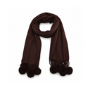 BUFANDA CON POMPON COLOR LISO