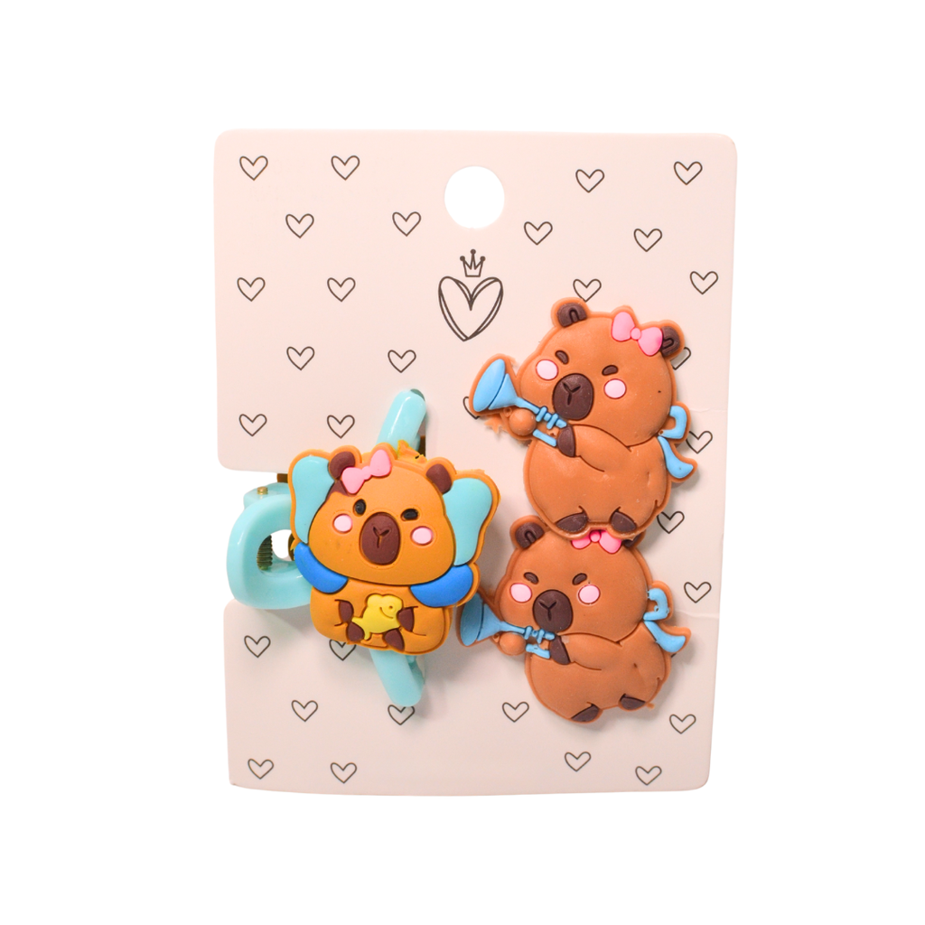 SET PELO BROCHE + COLEROS CAPIBARA