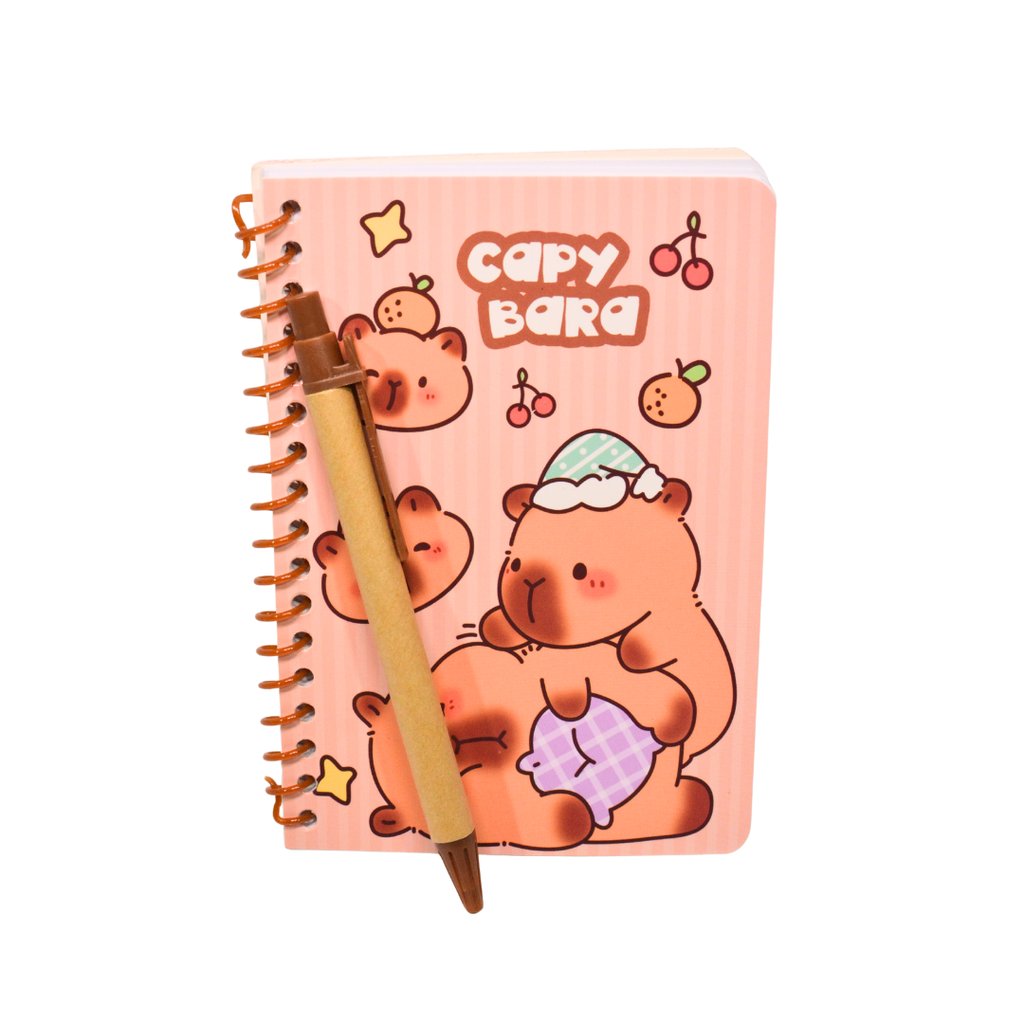 SET CUADERNO Y LAPICERA CAPIBARA