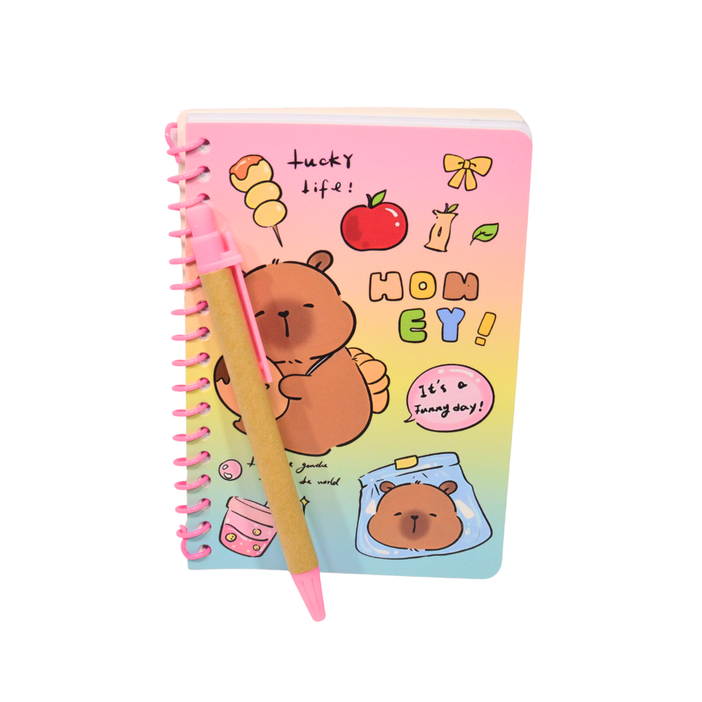 SET CUADERNO Y LAPICERA CAPIBARA