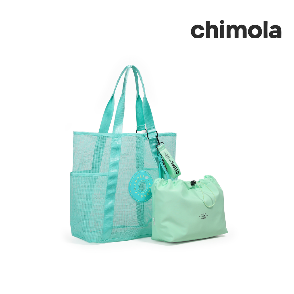 BOLSO DE PLAYA CON APLIQUE CHIMOLA