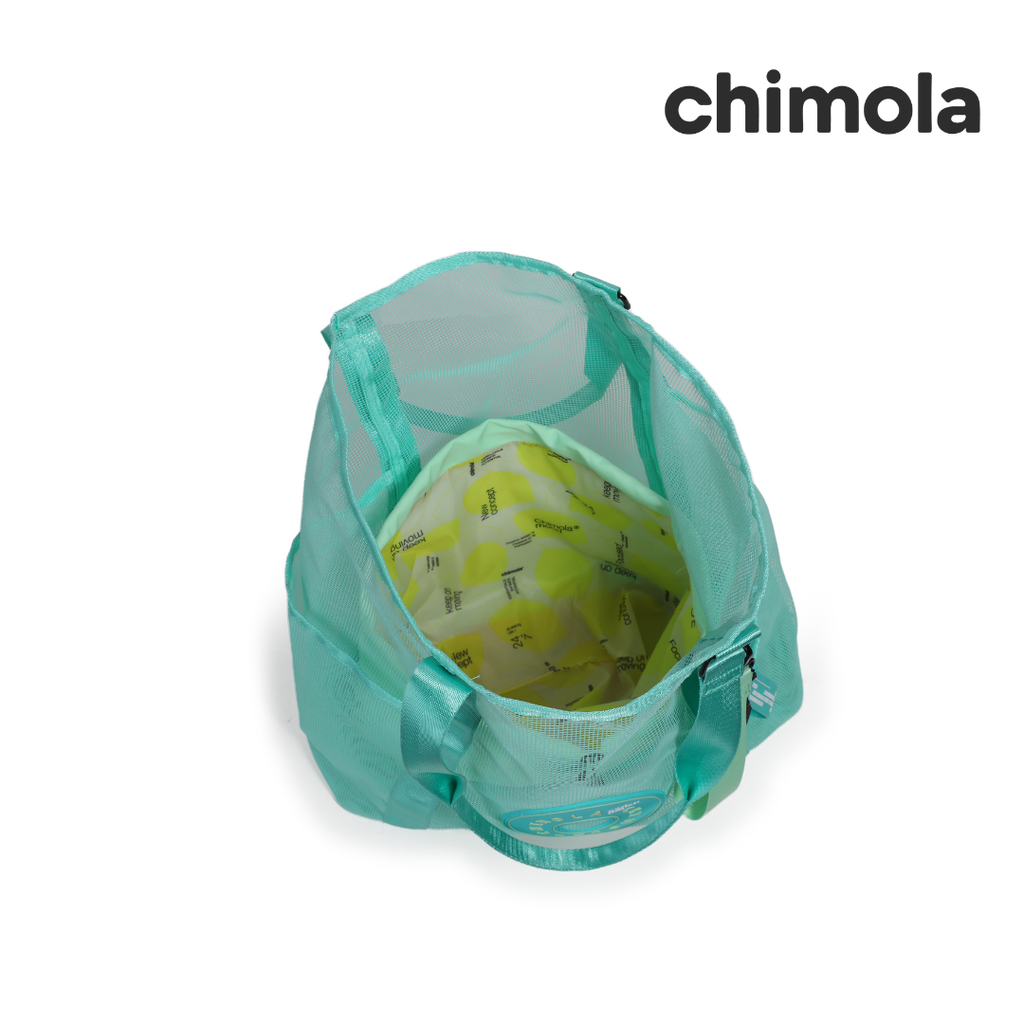 BOLSO DE PLAYA CON APLIQUE CHIMOLA