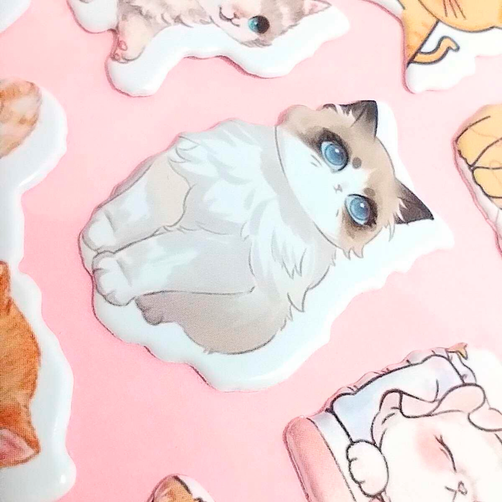 STICKER RELIEVE GATITOS