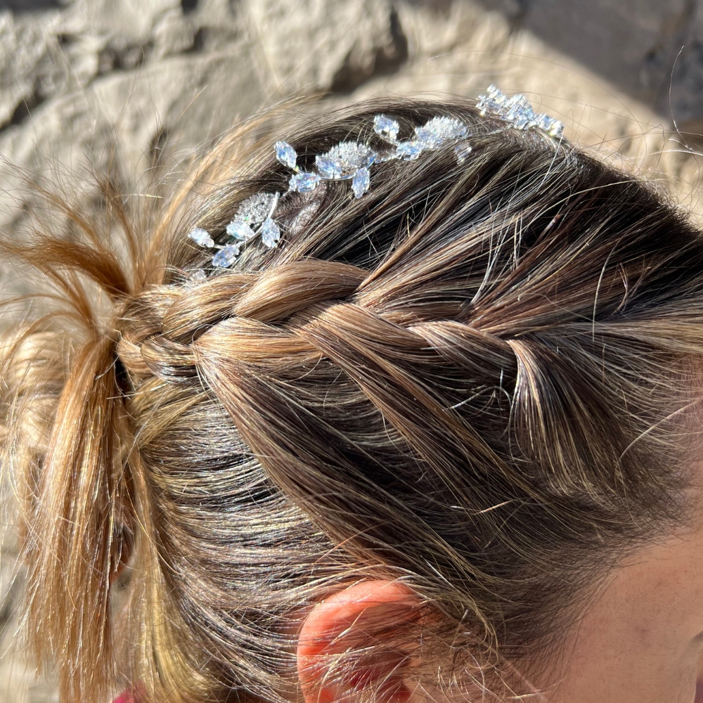 TOCADO STRASS DE HOJAS PARA PEINADO