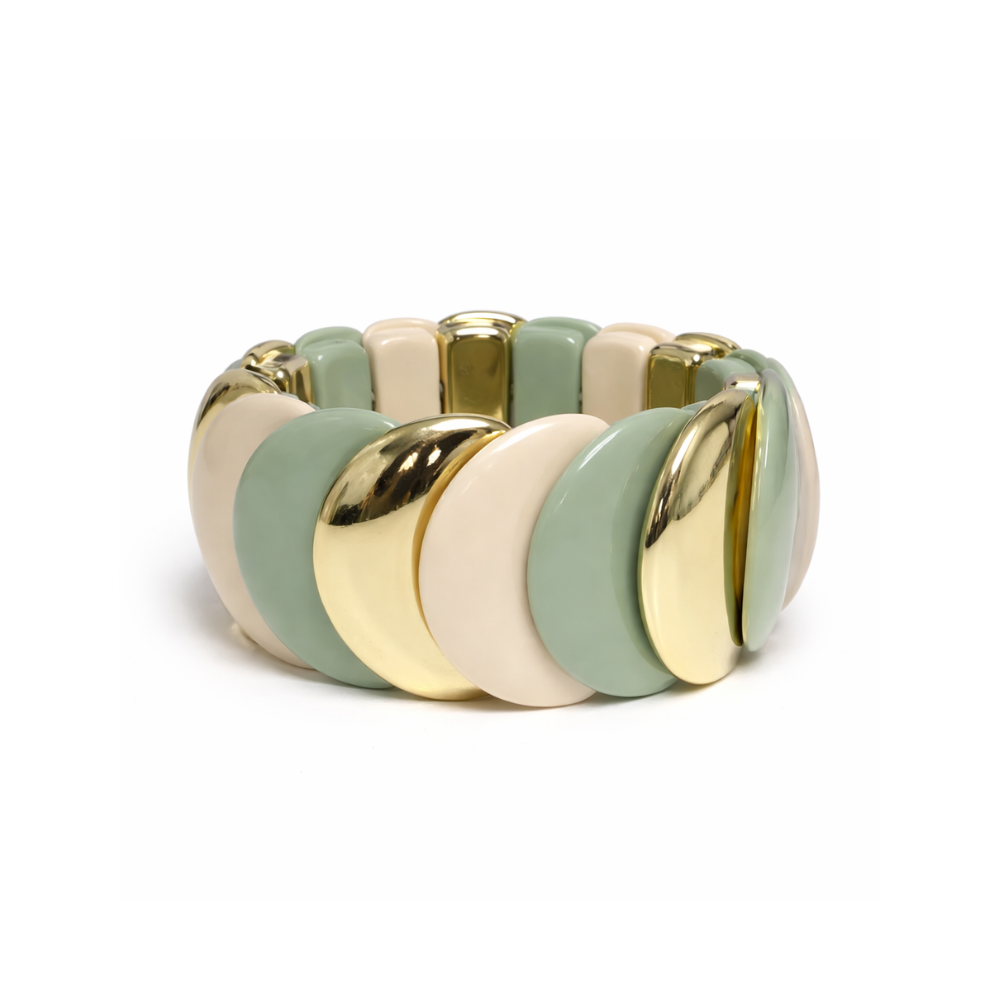 PULSERA REGULABLE BICOLOR OVALADA