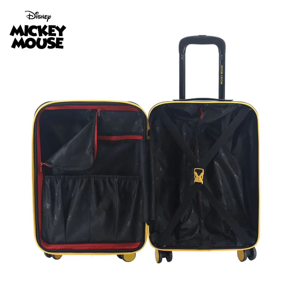 VALIJA 20" ABS/PC BLANCA Y NEGRA MICKEY