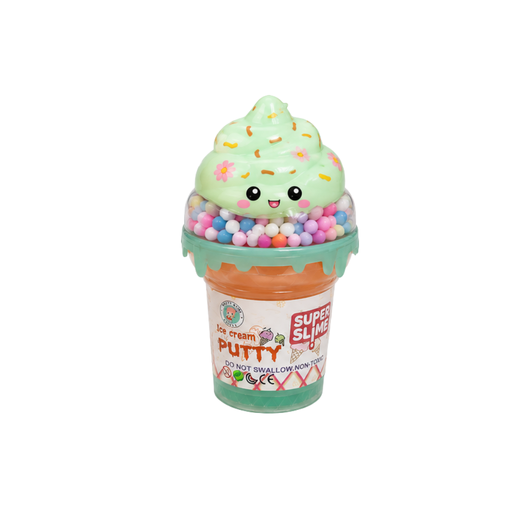 SLIME HELADO 3 COLORES CON CRUNCHY GRANDE