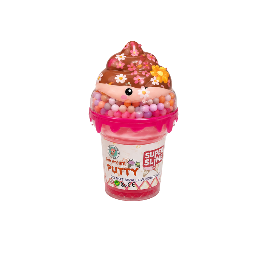 SLIME HELADO 3 COLORES CON CRUNCHY GRANDE