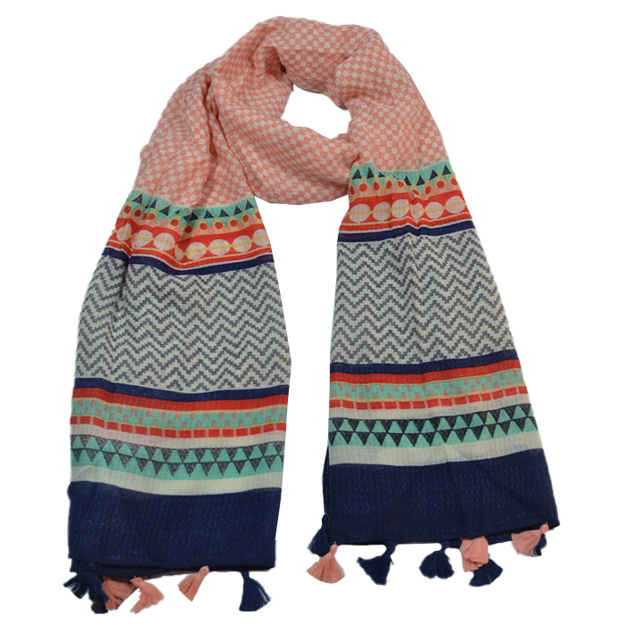 [37581] PASHMINA ESTILO INDU CON BORLAS