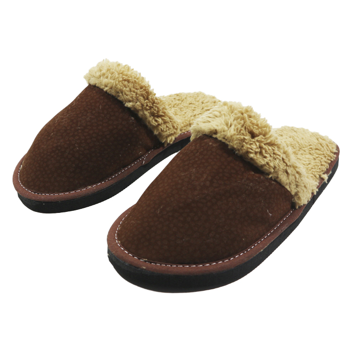 PANTUFLAS DE HOMBRE SIMIL CARPINCHO CON CORDERITO TALLE 39-40