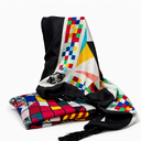 CHALINA ESTAMPA GEOMETRICA Y BORLA