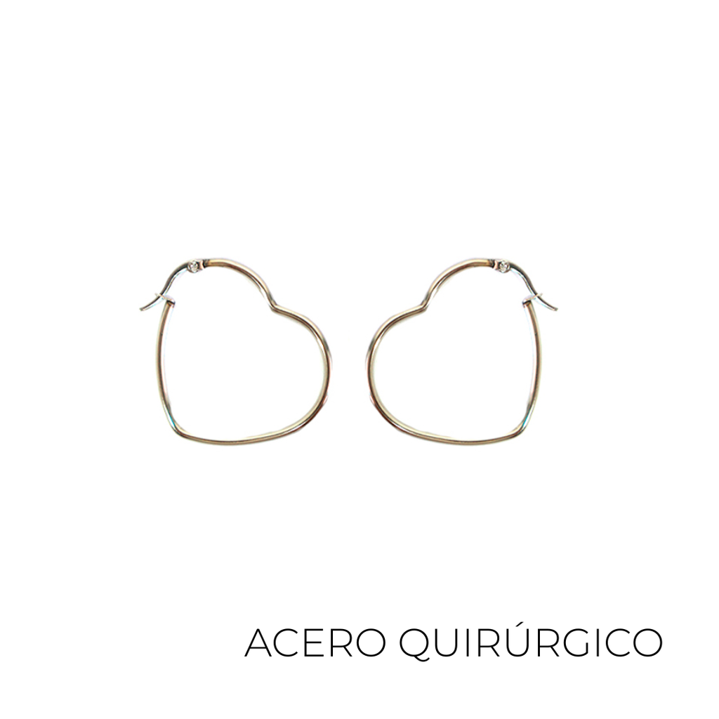 AROS ACERO CORAZON 60MM DORADO