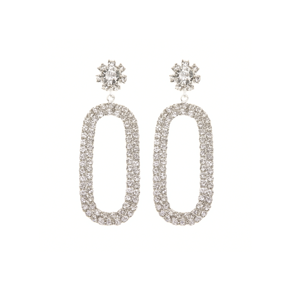 AROS CON STRASS FORMA OVALADA