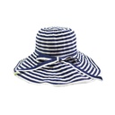 CAPELINA DE RAFIA RAYADA CON MOÑO