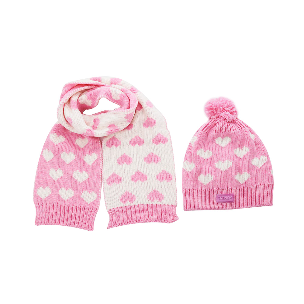 SET GORRO Y BUFANDA CORAZONES 