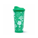 VASO CON TAPA Y ESTAMPA DE FLORES