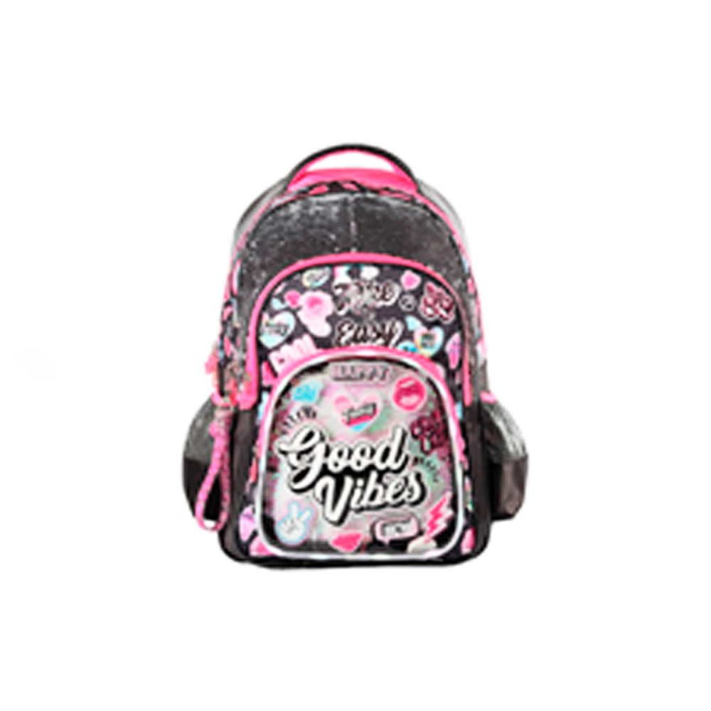 MOCHILA ESPALDA 18" GOOD VIBES CON LUZ LED