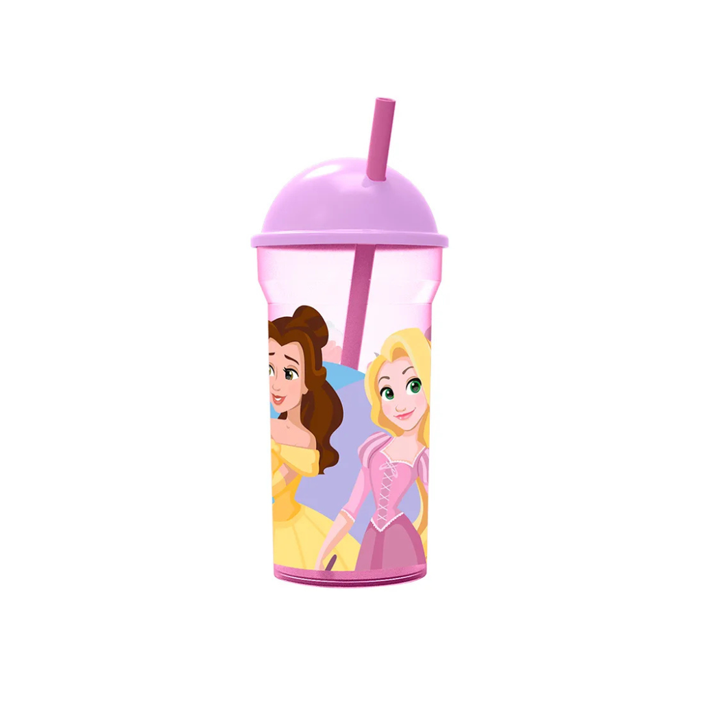 VASO TRANSPARENTE TAPA ALTA PRINCESAS DISNEY