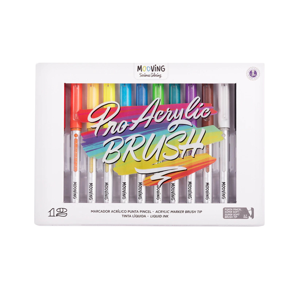 MARCADORES ACRILICOS PUNTA PINCEL X12