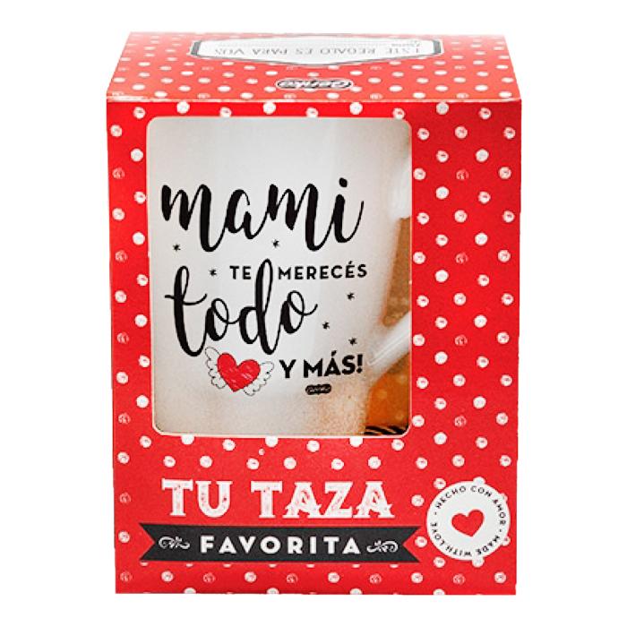 TAZA CONICA GRANDE CON PACKAGING PARA MAMA