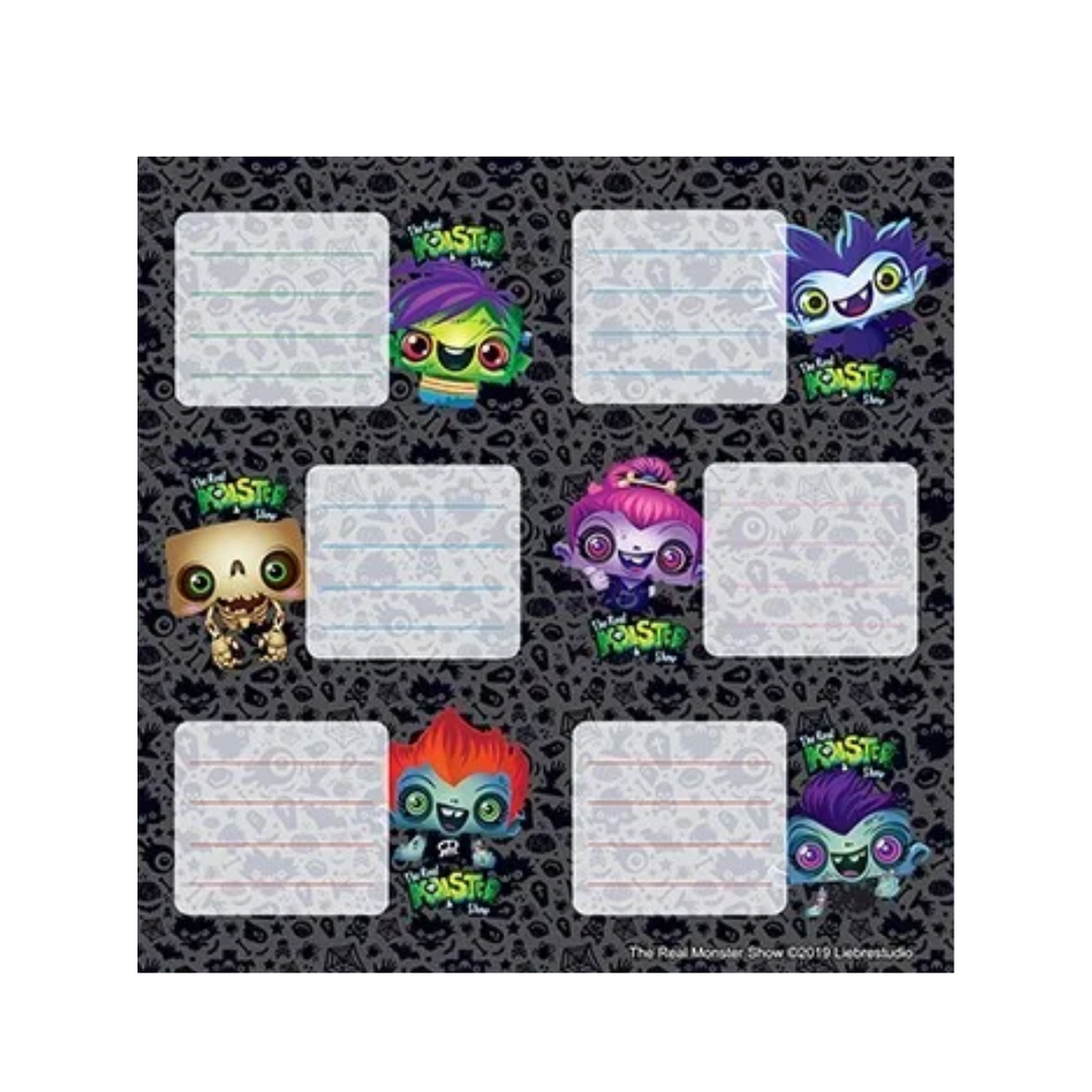 ETIQUETAS POR 12 UNIDADES THE REAL MONSTER SHOW 