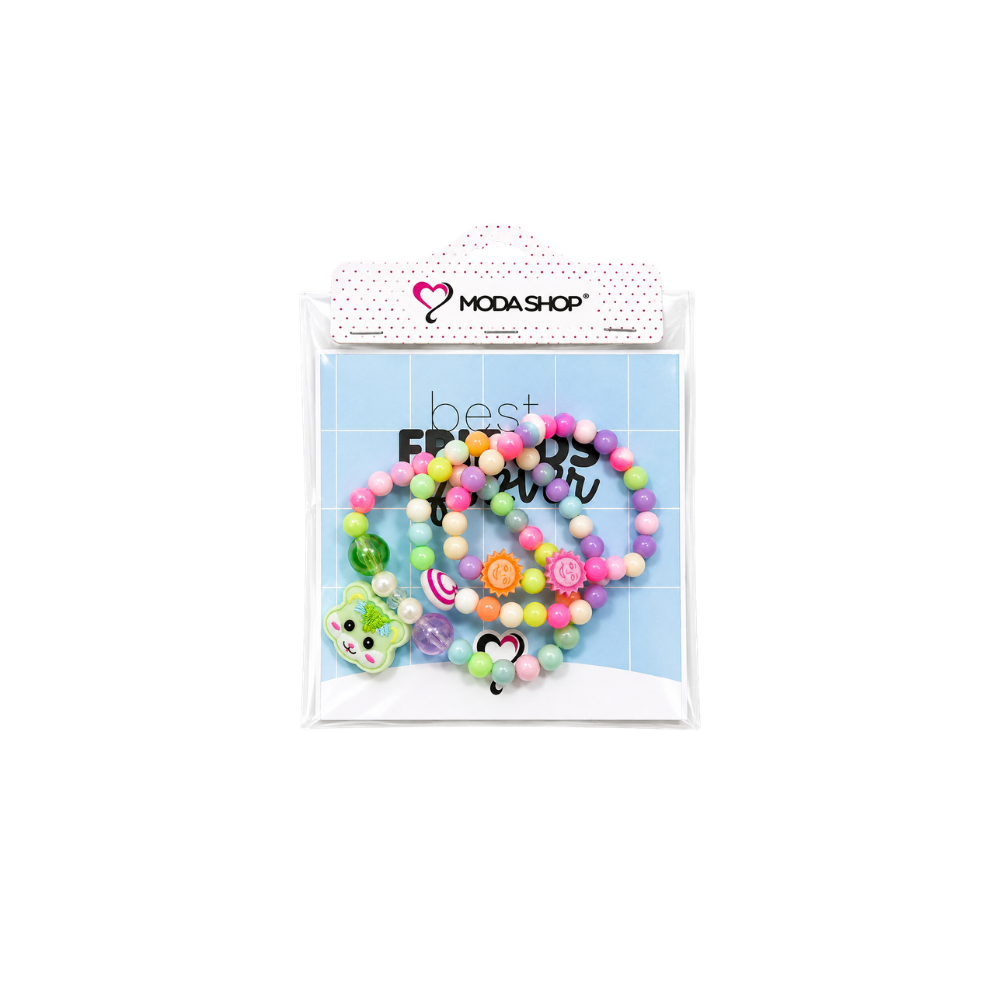 SET INFANTIL DE PULSERAS MOSTACILLAS + PACKAGING DIA DEL AMIGO
