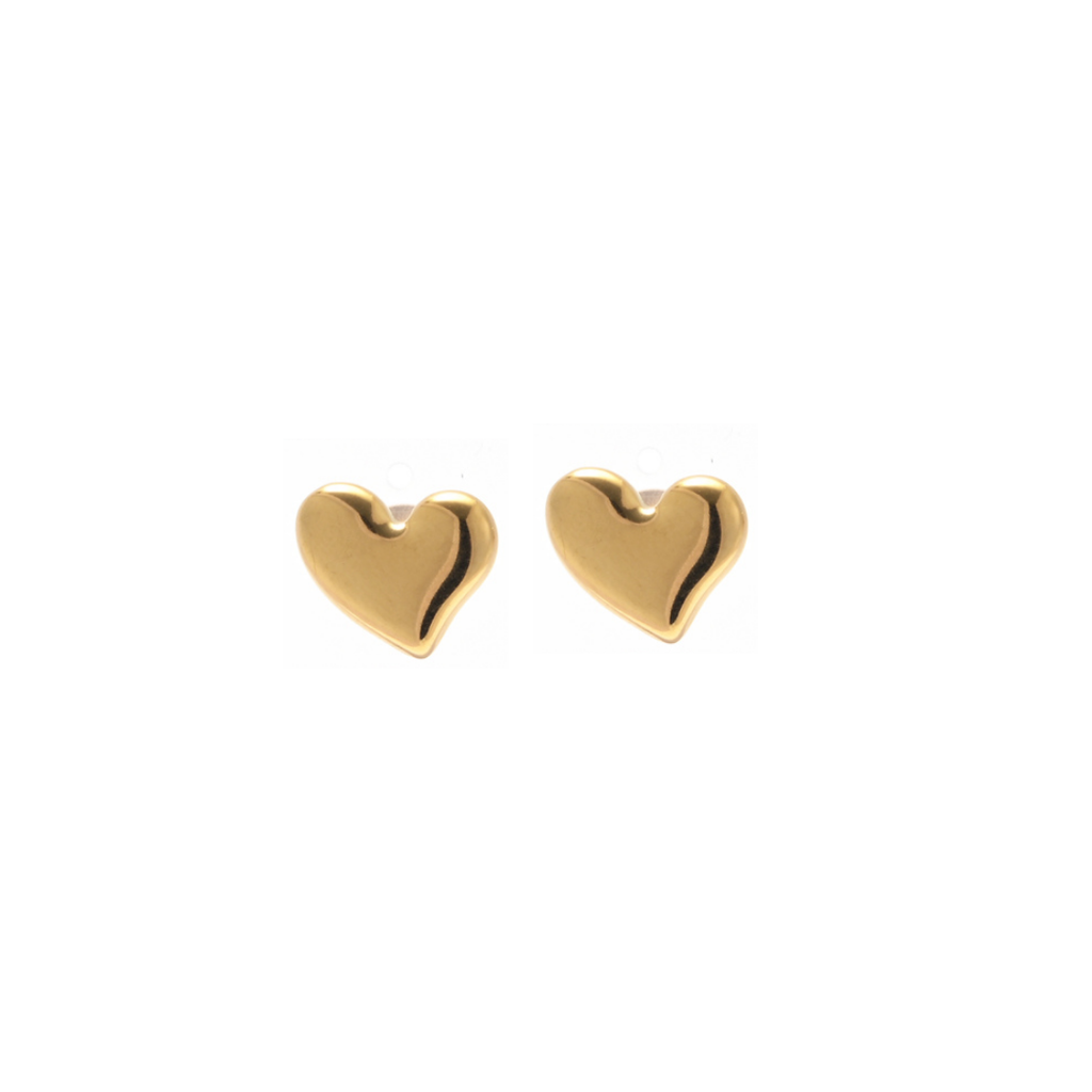AROS DE ACERO QUIRURGICO CON FORMA CORAZON DORADO O PLATEADO