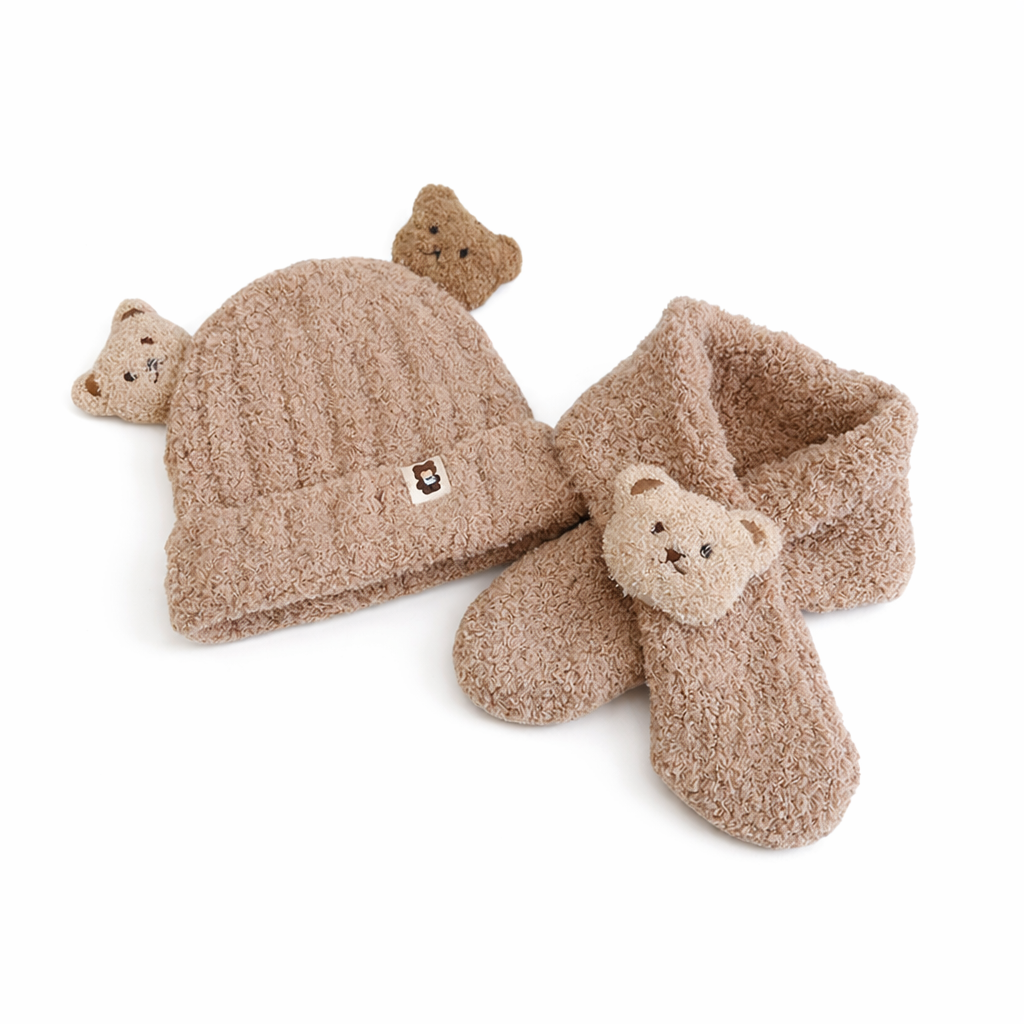 SET GORRO + BUFANDA INFANTIL OSO
