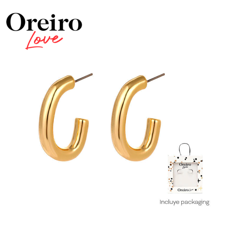 AROS LAS OREIRO DORADO CON PACKAGING