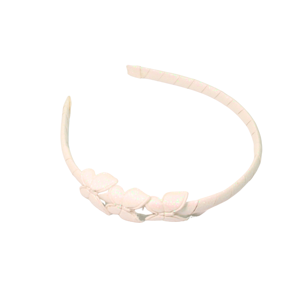 VINCHA GLITTER CON APLIQUE DE MARIPOSAS