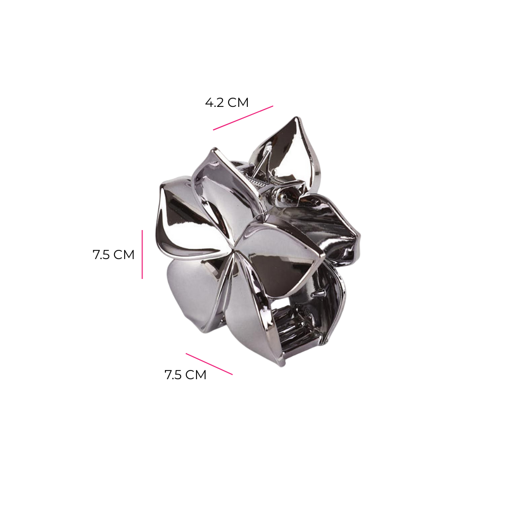 BROCHE PINZA METALIZADA FLOR