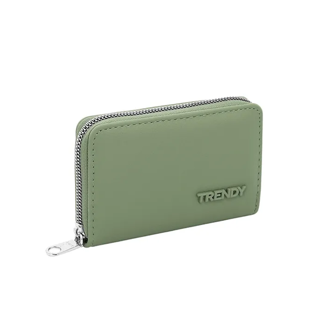 BILLETERA COLOR LISO CON APLIQUE TRENDY