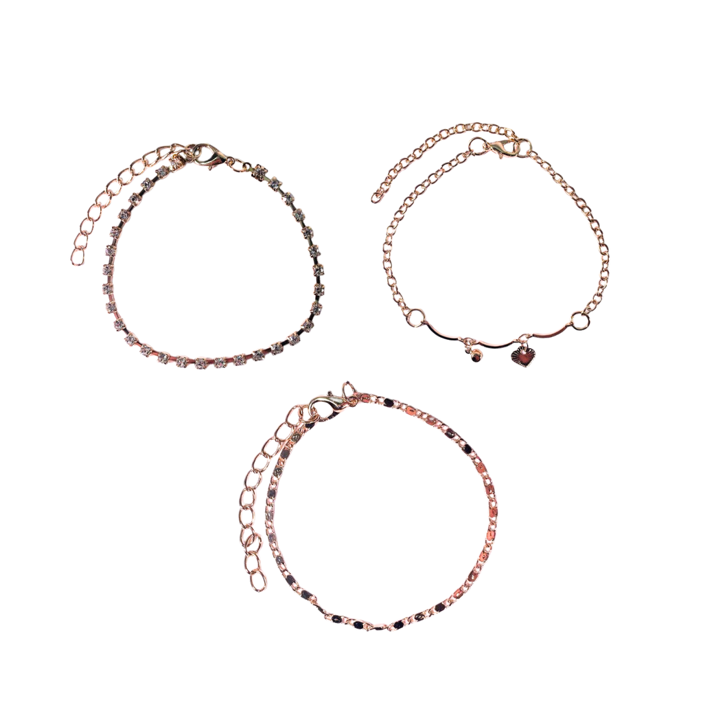 SET DE PULSERA X3 STRASS Y DIJES