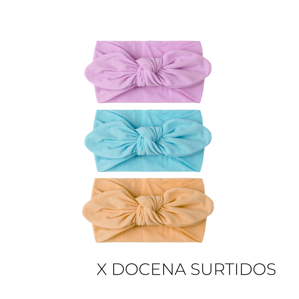 VINCHA MODAL CON NUDO FRONTAL LISA X12