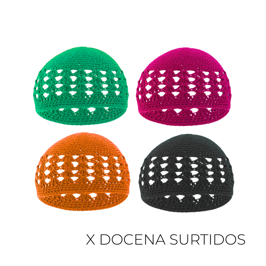 GORRA PILUSO LISO CROCHET X12