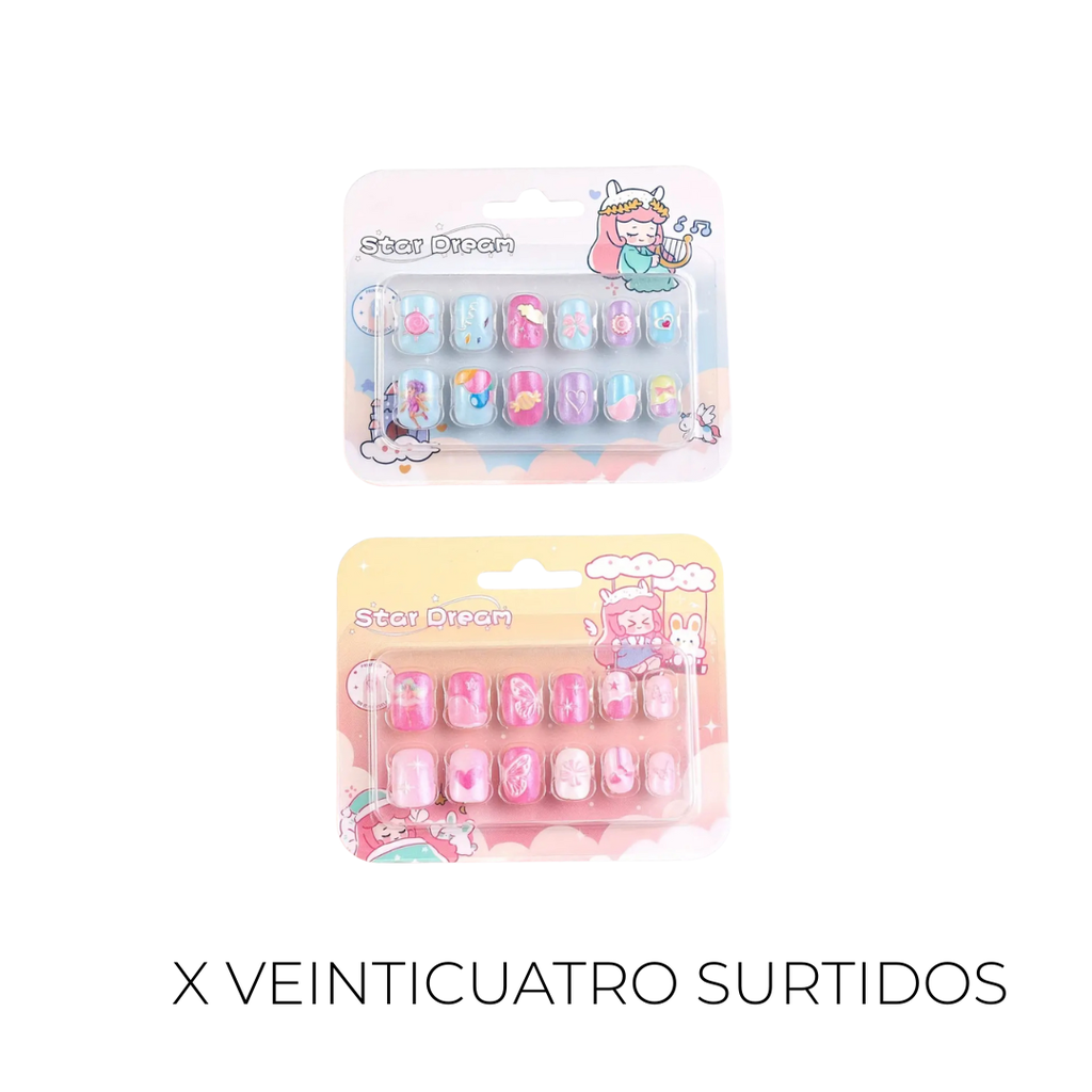 UÑAS INFANTILES VARIOS MOTIVOS X24