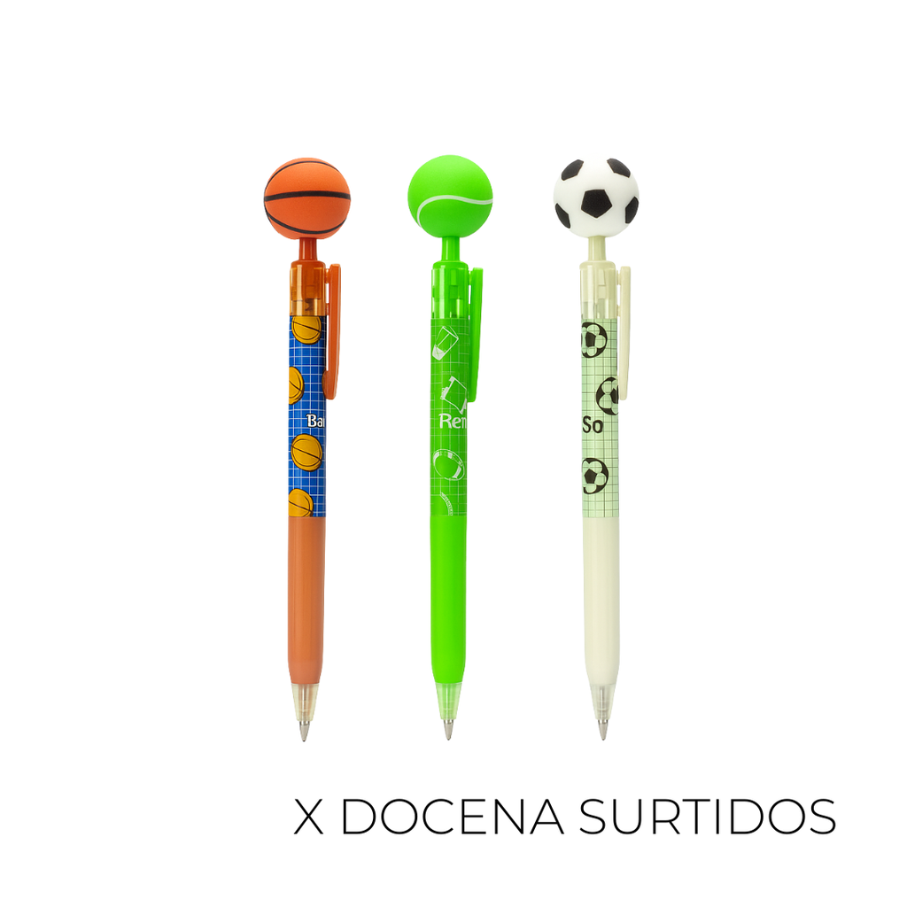 PORTAMINA CON CHARM PELOTA X12