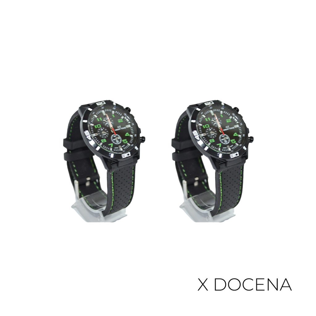 RELOJ CUARZO DE PUNTERO REDONDO CON TIRA X12