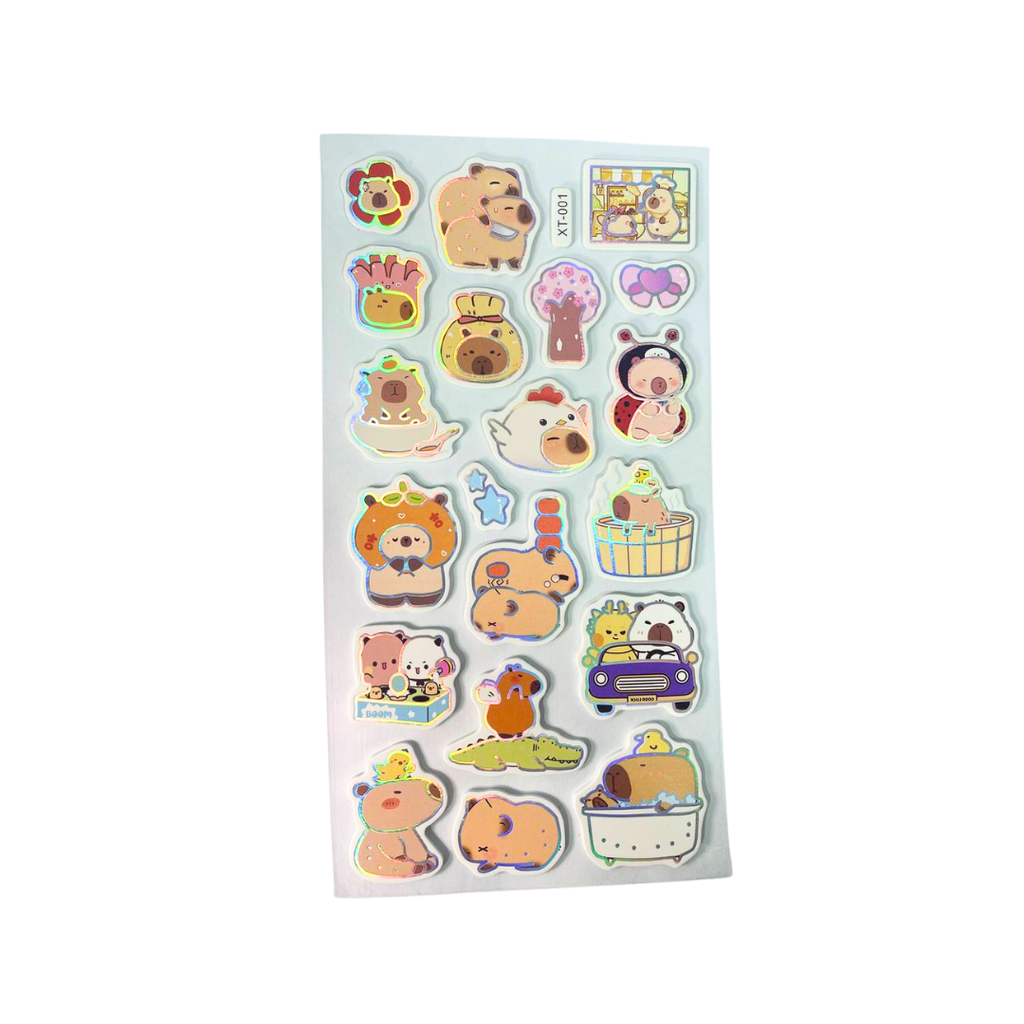 STICKER HOLOGRAFICO GRANDE 3D CAPIBARA