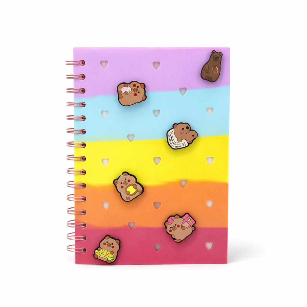 CUADERNO RAINBOW CON APLIQUE TRENDY